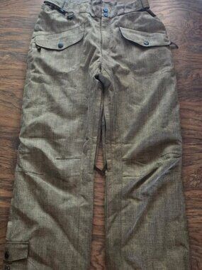 Brown Plaid Snow Pants Large